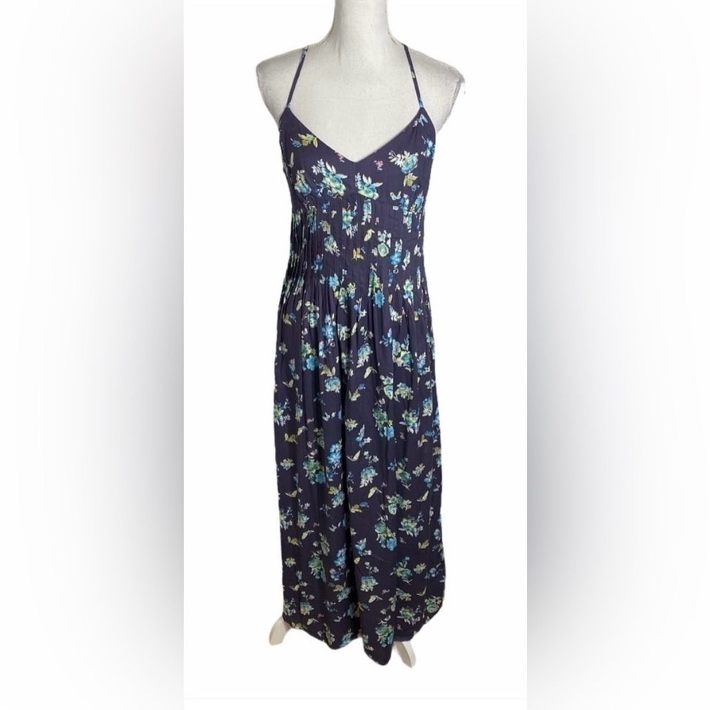 LC Lauren Conrad Navy Floral Maxi Dress